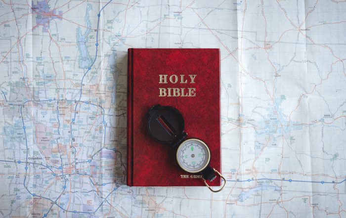 Bible and map